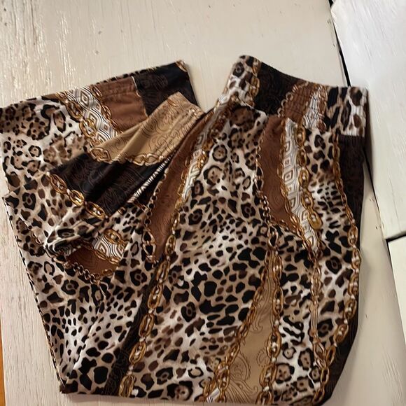 Medium Philosophy Republic pull on wide leg cheetah animal print flared pants - Picture 5 of 13